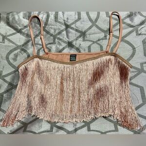 SHEIN Fringe Bustier Top